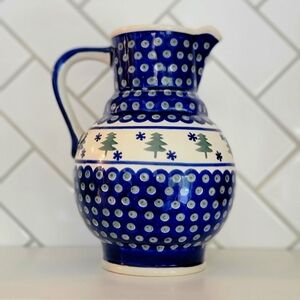 POLISH POTTERY LARGE PITCHER BNWT